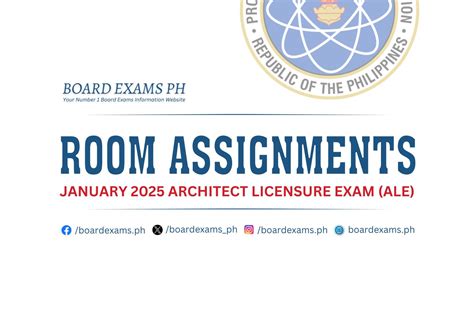 ALE ROOM ASSIGNMENT: January 2023 Architecture Licensure Exam .